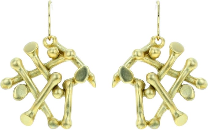 Behave - Oorhangers speels geometrisch design mat goudkleur - Retro chic