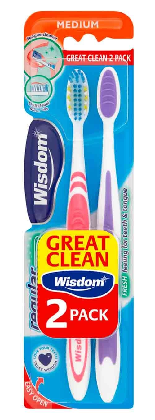 Wisdom Regular Fresh Tandenborstels - 2 st.