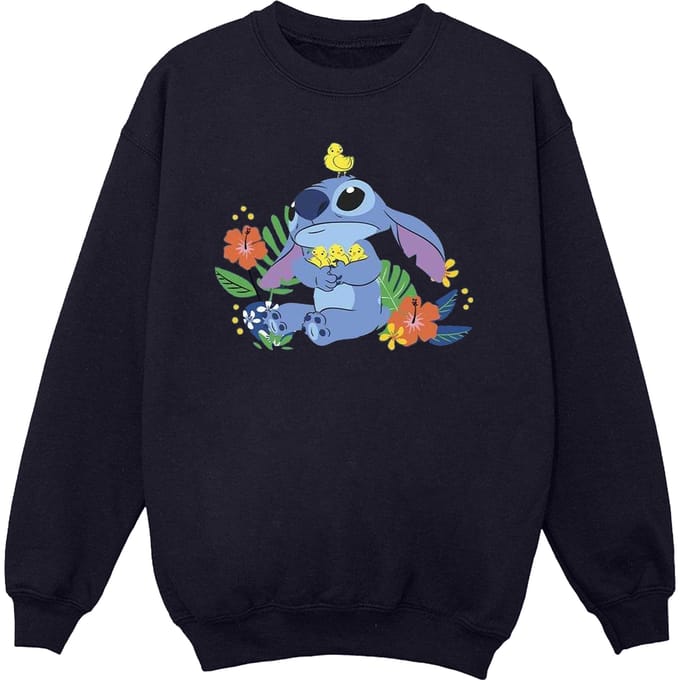 Disney Meisjes Lilo & Stitch Vogels Sweatshirt (Marineblauw)