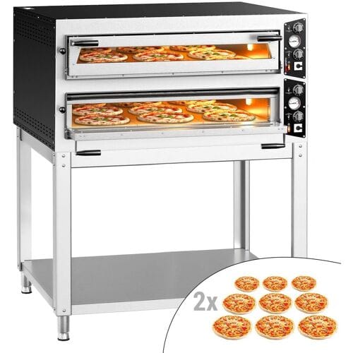 GGM Gastro Elektro Pizzaofen - 9+9x 35cm (Breit) - Manuell - inkl. Untergestell