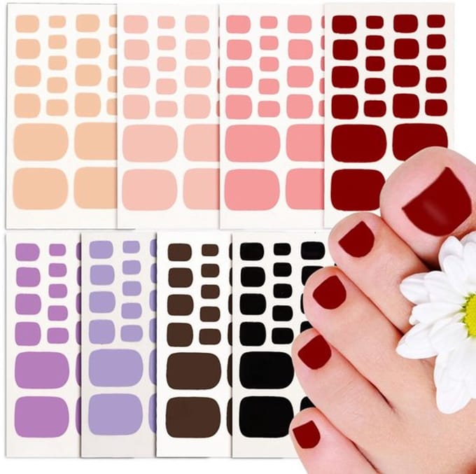 Dailygoody - 8 Pure Color Teennagel Stickers - Zelfklevende