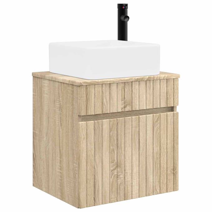 vidaXL - Wandgemonteerde - wastafelmeubel - Sonoma - Eiken - 49 - x - 41 - x - 63 - cm
