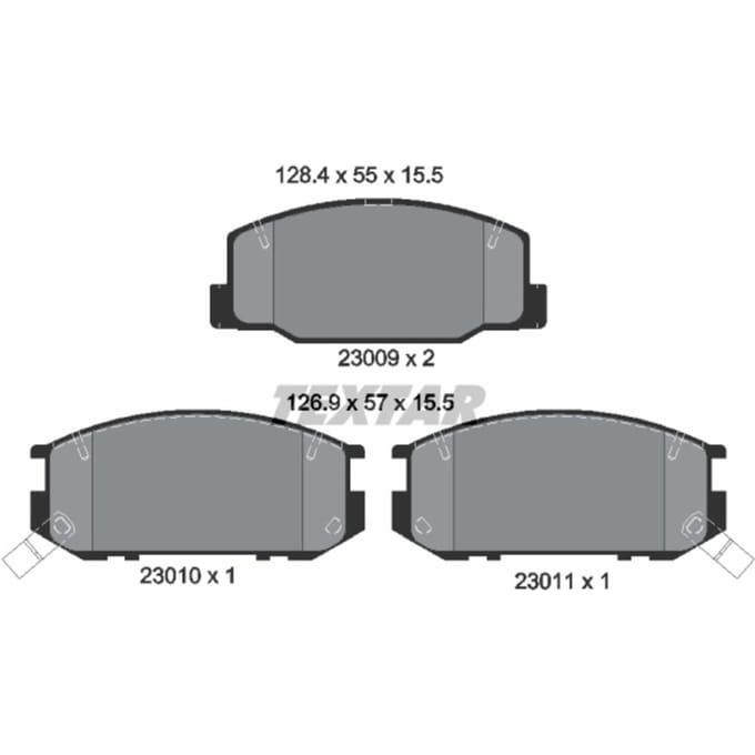Remblokset TEXTAR 2300901, voor