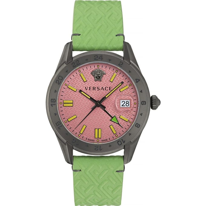 Versace Greca Tijd GMT Heren Groen Horloge VE7C00323