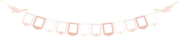 Partydeco - Slinger fotoframe roze ooievaar