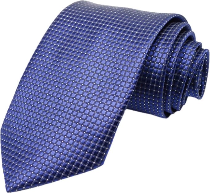 Fako Fashion - Stropdas - Ruit - Satijn - 8cm - 145cm - Navy Blauw