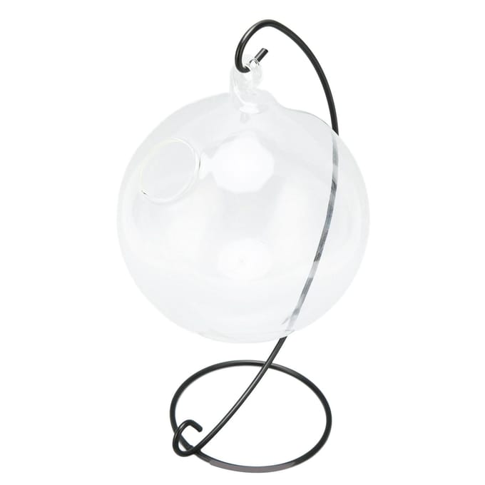 Hangend Glazen Aquarium Transparant Desktop Hangend Glazen Vissenkom met Standaard voor Kantoor Thuis white