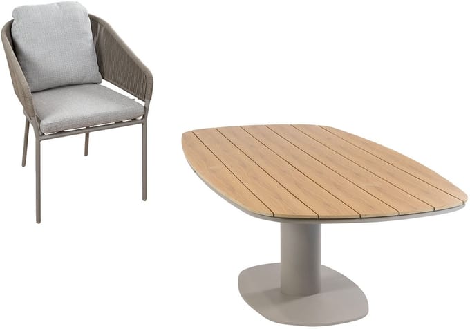Tuinset Brindsi/Tower | 8 personen | Deens ovaal 260 cm | Rope & Tecon Teak