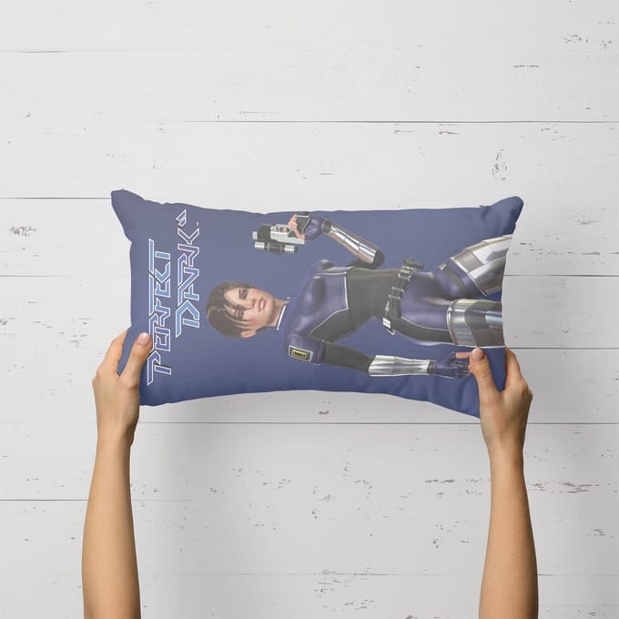 Perfect Dark Jo Power Pose Rectangular Cushion - 30x50cm - Soft Touch