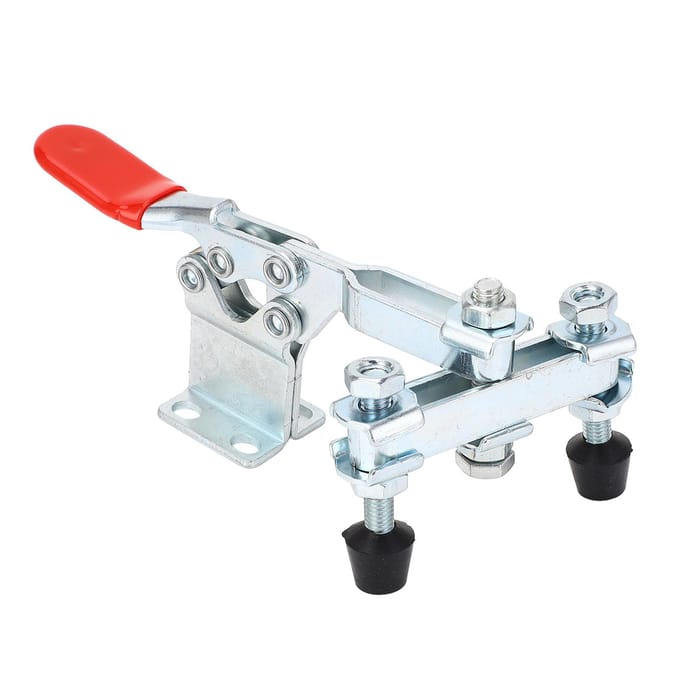 Horizontale Klem Dubbele Kop Snelspanner IJzer 500lb Houdcapaciteit Knevelklem white