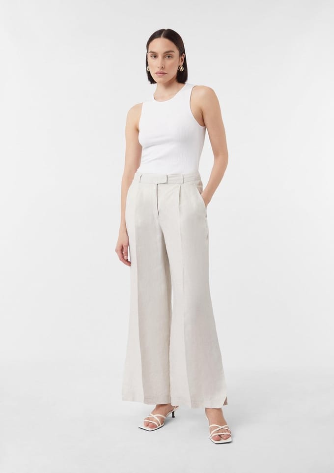 Marlène Stijl Linnen Pantalon Met Splitten Dames COMMA