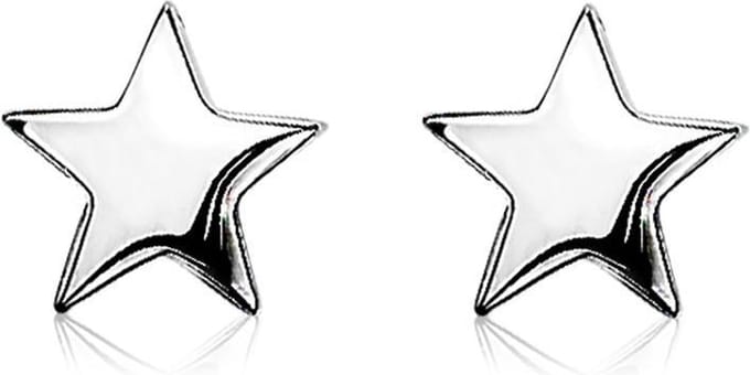 ZINZI zilveren oorknoppen glad ster 7mm ZIO1377