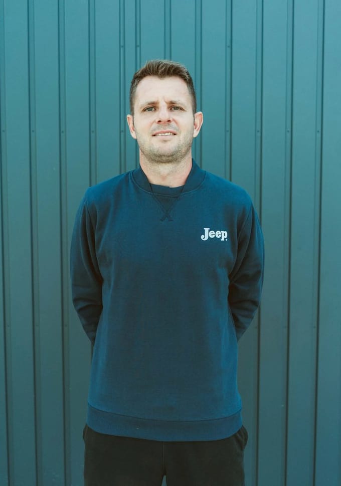 Jeep heren bomberhalssweatshirt blauw - M