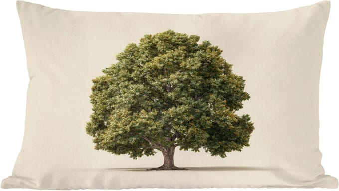 Sierkussens - Kussentjes Woonkamer - 50x30 cm - Eikenboom - Groen - Lichte achtergrond