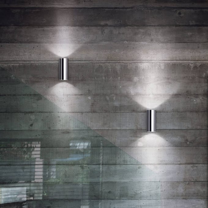 Wandlamp Ideal Lux Look, chroom, metaal, 2-lamps up/down