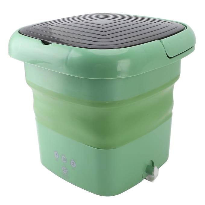 Draagbare Wasmachine Multifunctionele Opvouwbare Wasmachine voor Studentenkamer Reizen Huis 9L Capaciteit groen