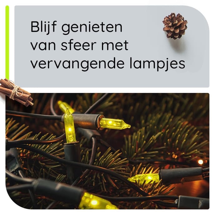OE Lightning Reserve Kerstlampje - Groene Insteek Fitting - 2.5V/0.425W - Geel Licht