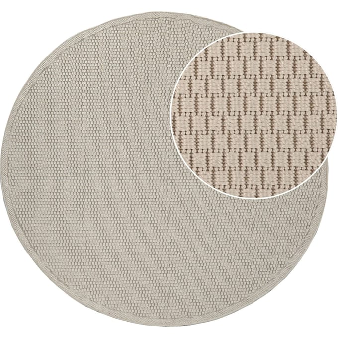 Binnen- en buitenkleed Timba beige 160 cm rond