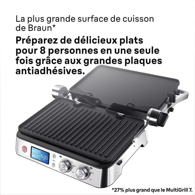 Braun CG 9040 MultiGrill 9 - Contactgrill Zwart/RVS