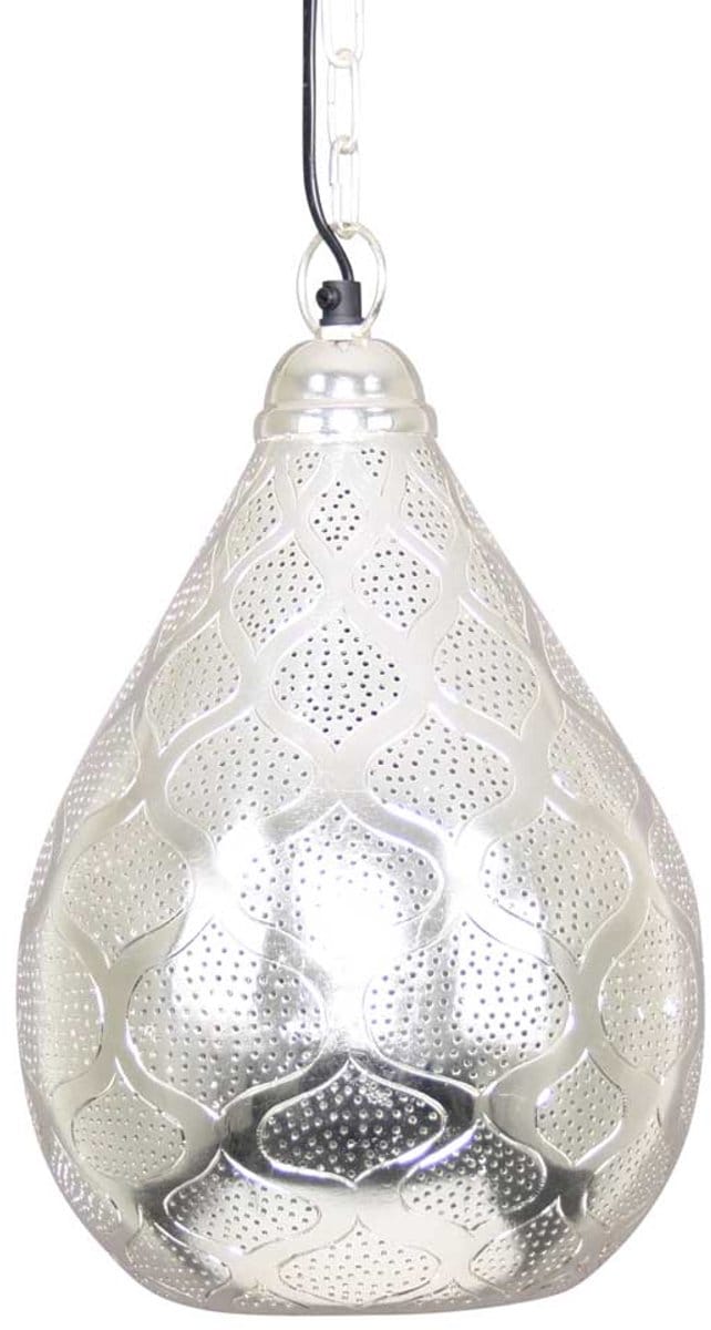 Safaary - Oosterse Hanglamp Lamya Zilver Ø 23 x 36cm