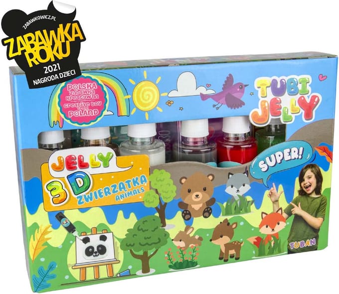 TUBI JELLY SET WITH 6 COLORS ANIMALS