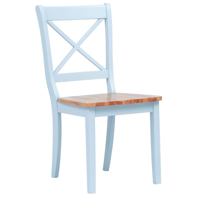 vidaXL - Eetkamerstoelen - 4 - st - massief - rubberwood - grijs - en - naturel