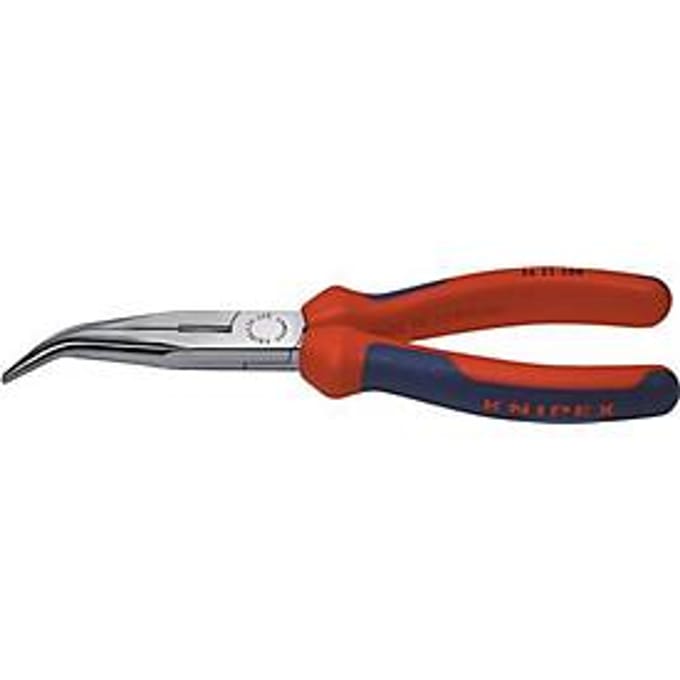 Knipex 26 22 200 Platte rondbektang Werkplaats 40° gebogen Vanadium elektrostaal 200 mm