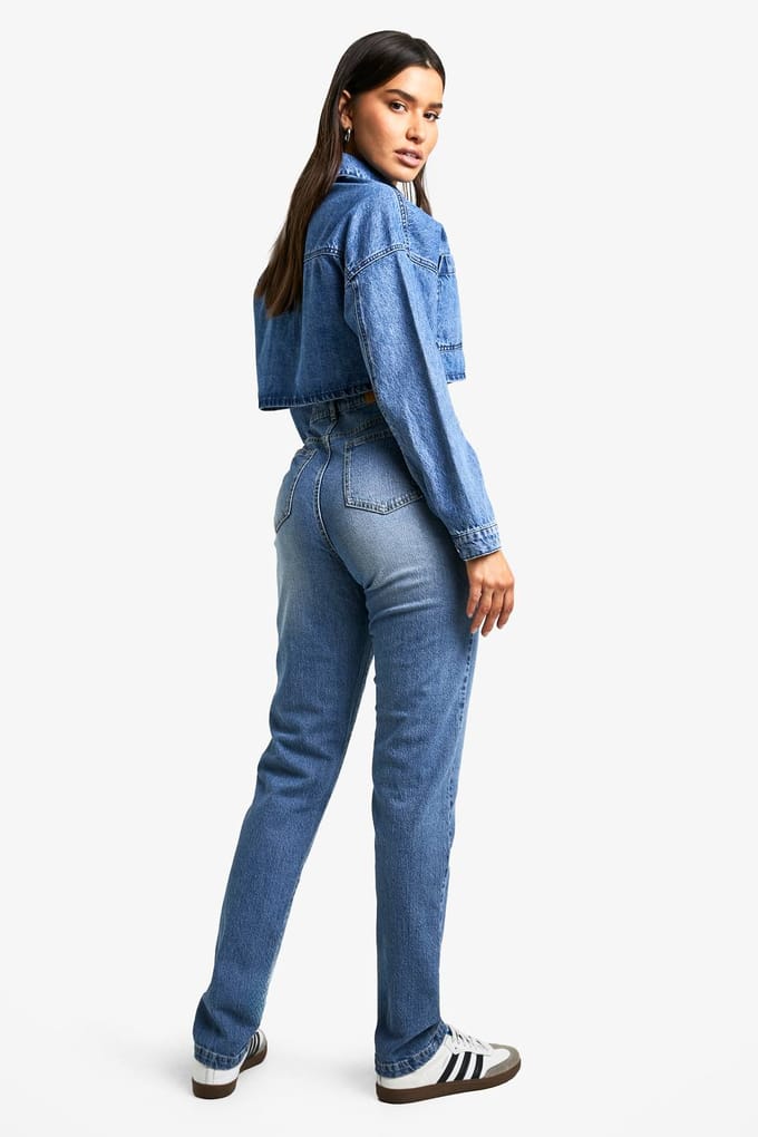 boohoo Dames Tall Basic Slim Fit Spijkerbroek | Light Wash | Maat: 6/34L