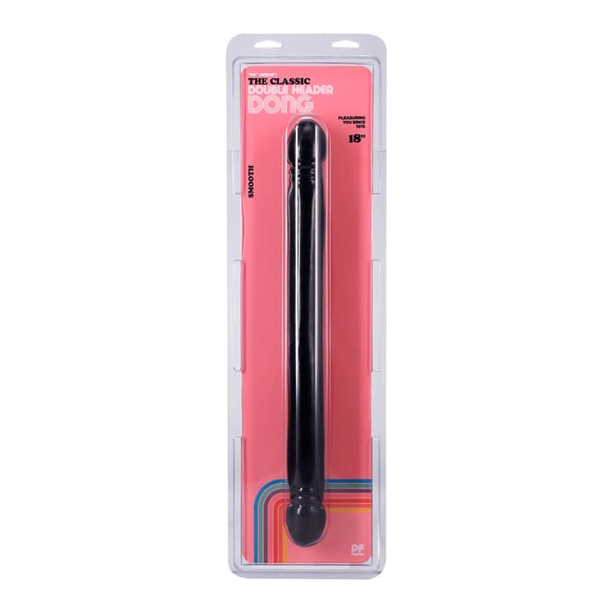 Doc Johnson Built In America dubbele dildo Smooth Double Header, 18 zwart - 44,96 cm