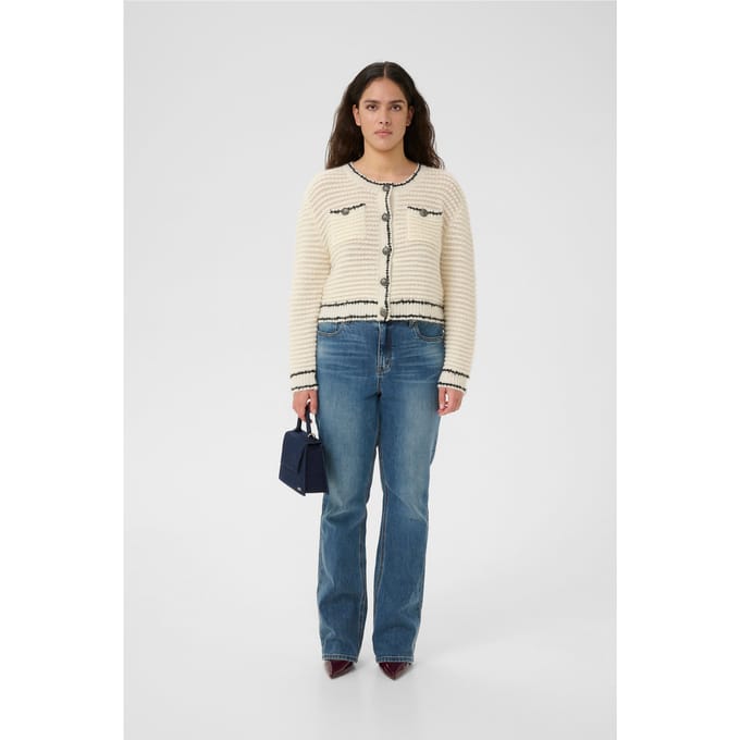 Regular fit gebreid jack met wol model 'cleana'