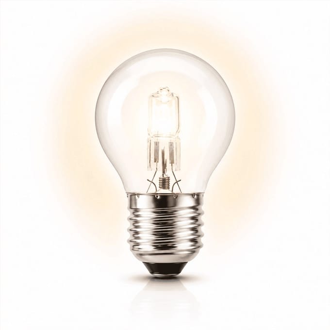 1x Kogel Halogeenlamp E27 - 52W - Warm Wit Licht (2700K) - 820 lm - 2 jaar - Dimbaar