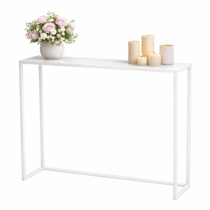 Anwicar Consoletafel Loft - Wit 80x20,5x10 cm - Side Table Achter de Bak - Console Tafel