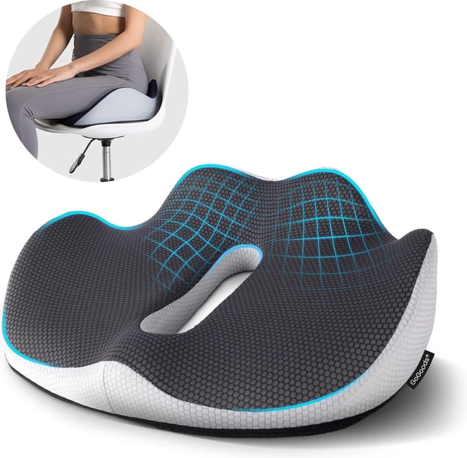 GoGoods® Zitkussen Orthopedisch - Stuitkussen Ergonomisch - Auto - Bed - Bureaustoel - Wigkussen