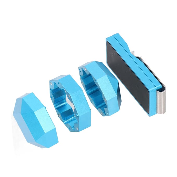 Clip Porte-Craie pour Queue de Billard en Aluminium Octogonal Universel 3 Couches Boîte Porte-Craie pour Queue de Billard Accessoires de Billard bleu