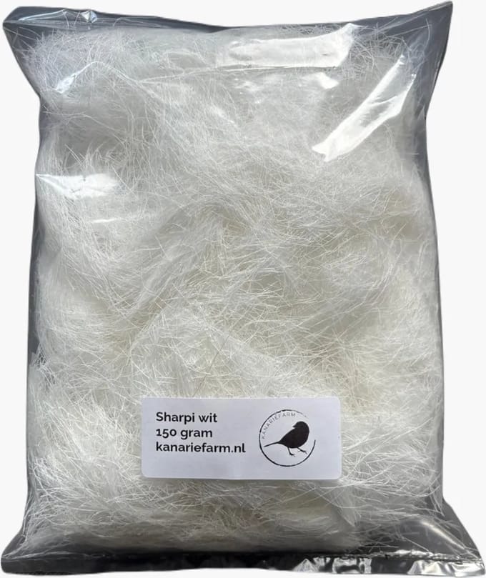 Nestmateriaal- Binnenvogels- Sharpie- Sharpie katoenvezels- Sharpi wit 150 gram