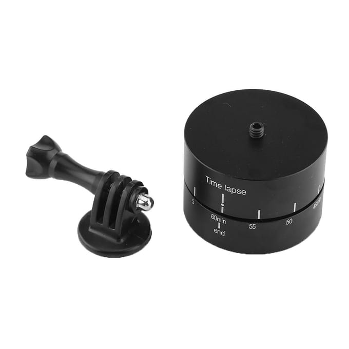 360 graden 60 minuten Panoramisch Roterende Statief Time-lapse Stabilisator Statief Adapter voor Gopro iPhone black