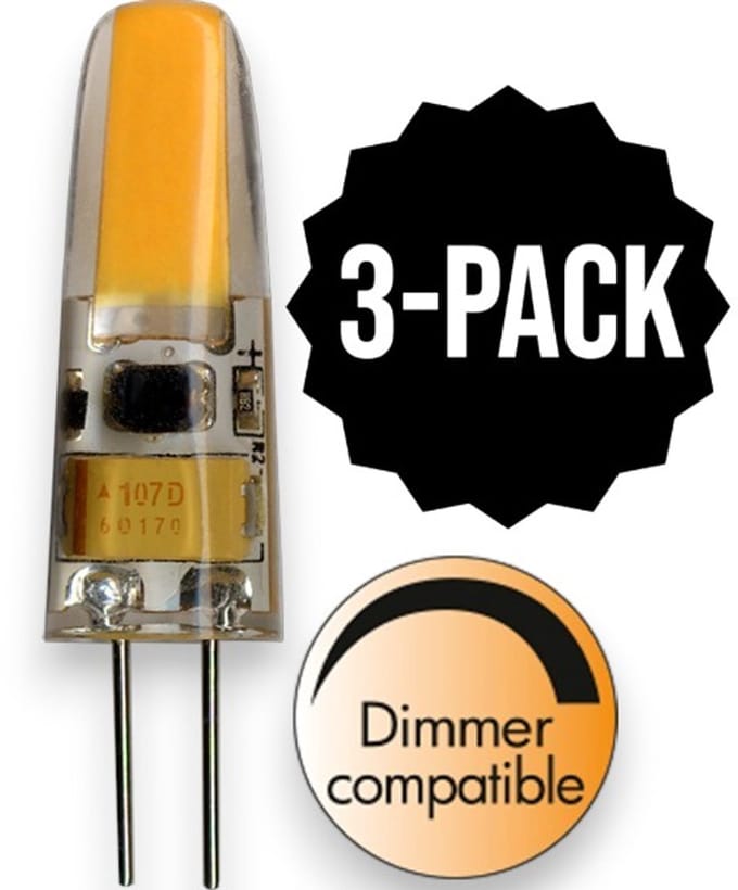 3-Pack | Capsule steeklampje - G4 - 1.4W - Extra Warm Wit - 2700K - Dimbaar