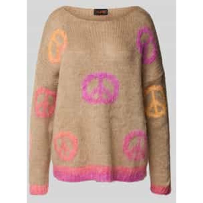 Oversized gebreide pullover van linnenmix