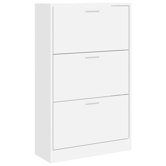 vidaXL - Schoenenkast - 63x24x103 - cm - bewerkt - hout - wit