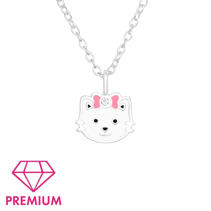 Princess Ketting Kitty - 925 Zilver - Poes - 8x7mm - 36+3cm