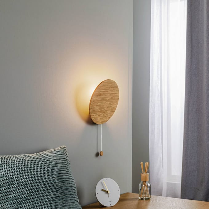 Nowodvorski Lighting Wandlamp Minimal van eikenhout