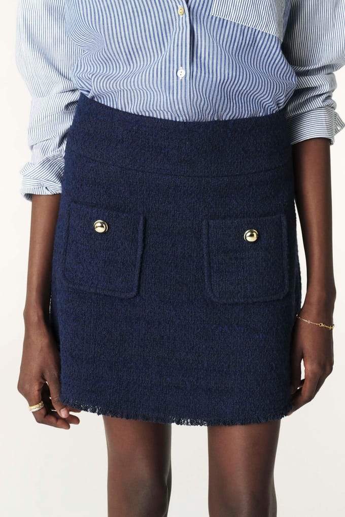 BA&SH Jupe Bonnie Marine Taglia: 38 | Minigonne Outlet | Donna