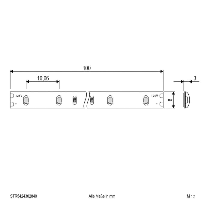 EVN STR5424 LED strip IP54 5m 24W 4.000K