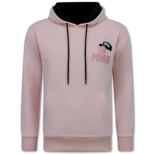 Oversized Hoodie Heren met Capuchon - The Power - Dik Geweven - 5676 - Roze