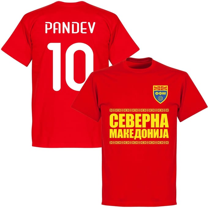 Noord Macedonië Pandev Team T-Shirt - Rood - XS