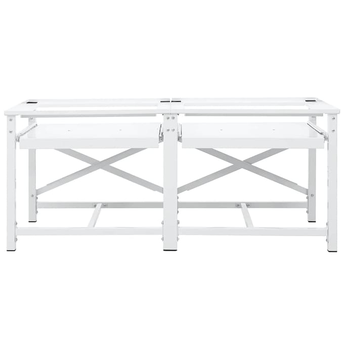 Vidaxl Podium Double Pour Machine à Laver Avec Étagères, Blanc white