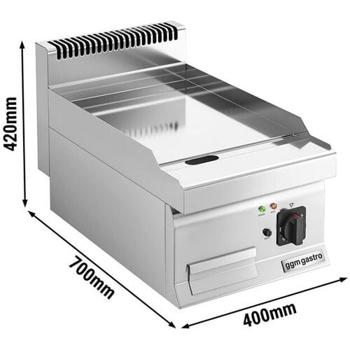 GGM Gastro Elektro Bratplatte - mit Hartchrom-Beschichtung - 4,5 kW - Glatt