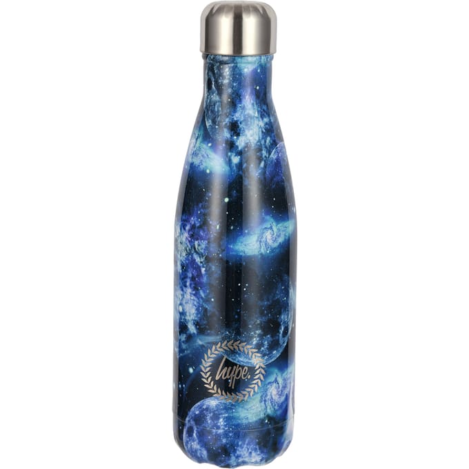 Thermische Waterfles Multi Maanprint | Blauwe RVS Levensdichte Fles