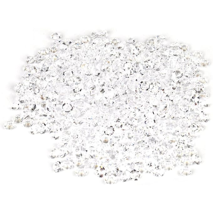 1000 stuks 6mm Transparante Bruiloft Confetti Feest Plastic Diamant Glanzende Edelstenen Decor (Wit) White white