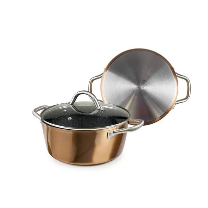 Kasserol - IBILI - Nature - Koper - 24 cm - Anti-aanbaklaag steenstijl